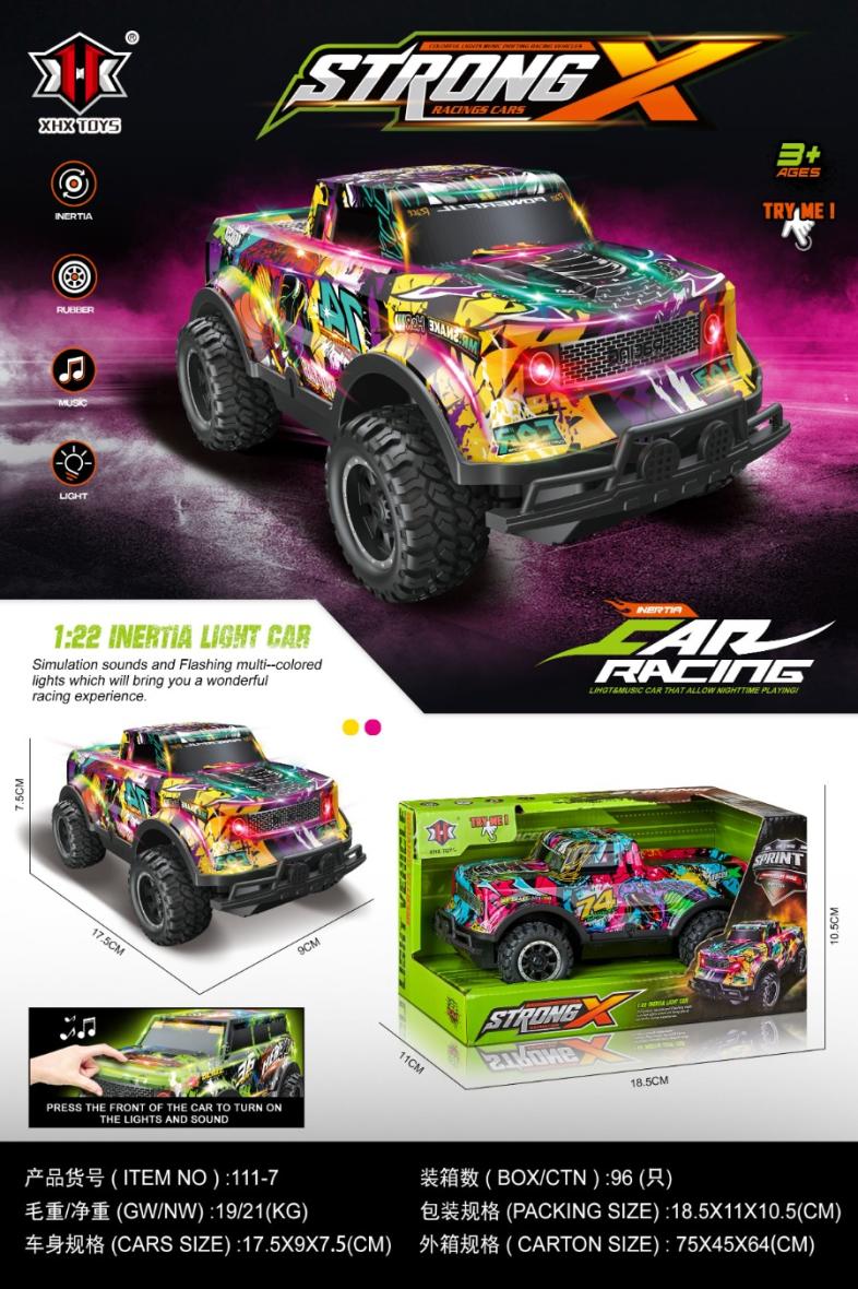 Mini 1:32 Véhicule à inertie "GRAFF" 4 x AG13 inclus