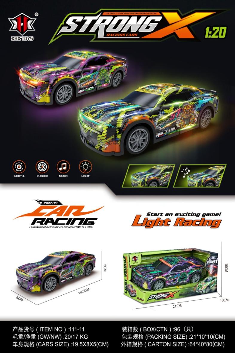 Mini 1:32 Voiture Mécanique "GRAFF" 4 x AG13 inclus