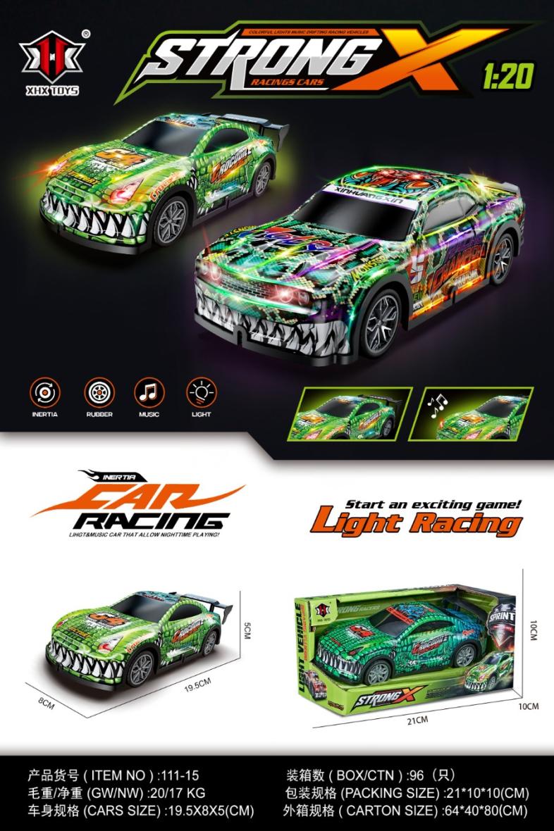 Mini 1:32 Voiture Mécanique "GRAFF" 4 x AG13 inclus