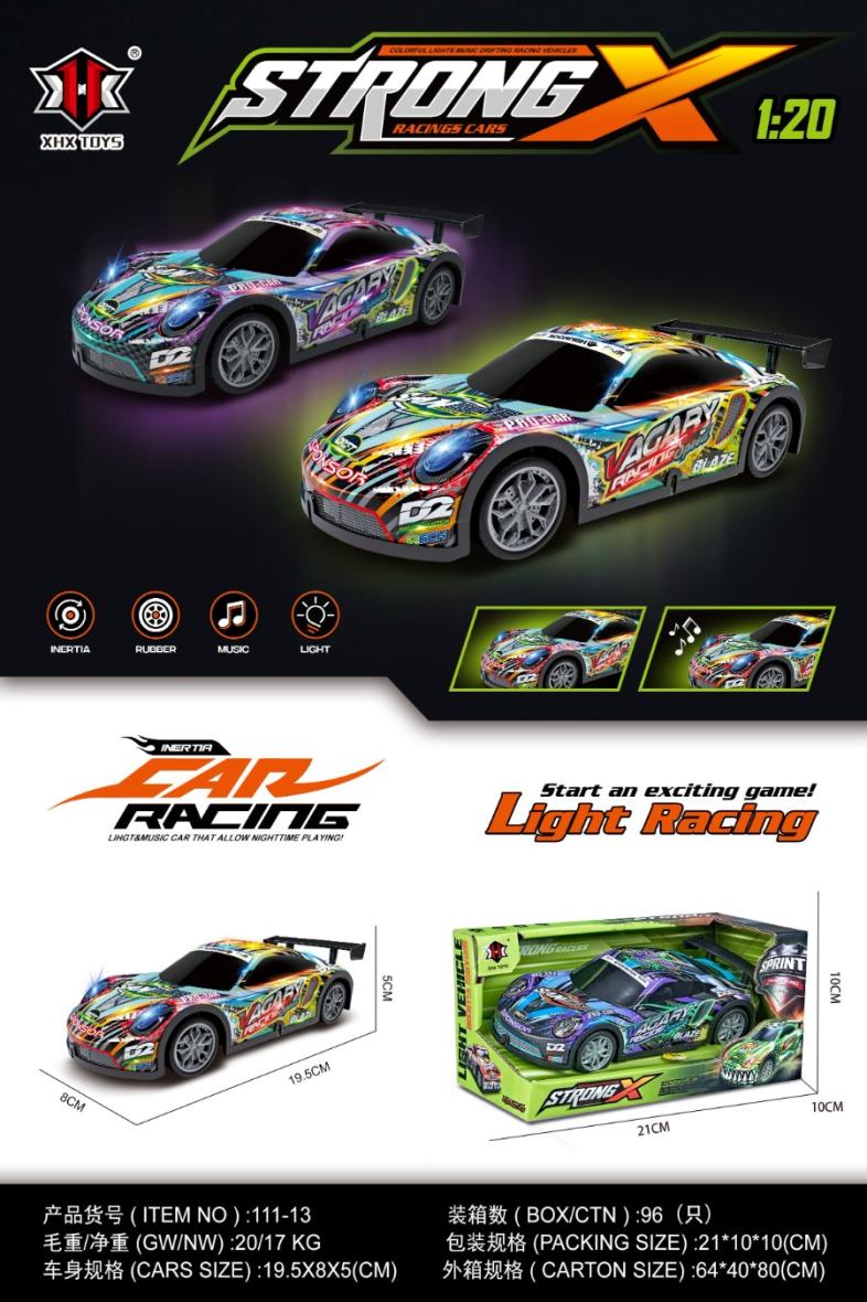 Mini 1:32 Voiture Mécanique "GRAFF" 4 x AG13 inclus