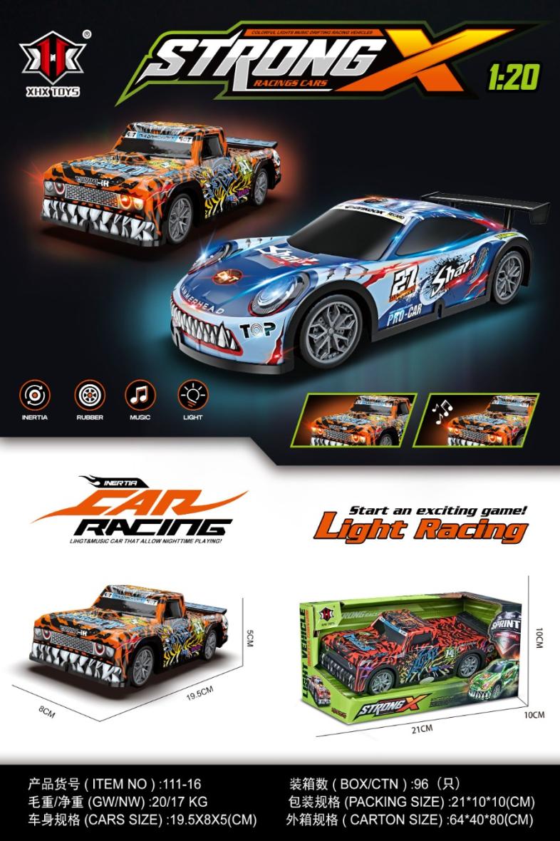 Mini 1:32 Voiture Mécanique "GRAFF" 4 x AG13 inclus