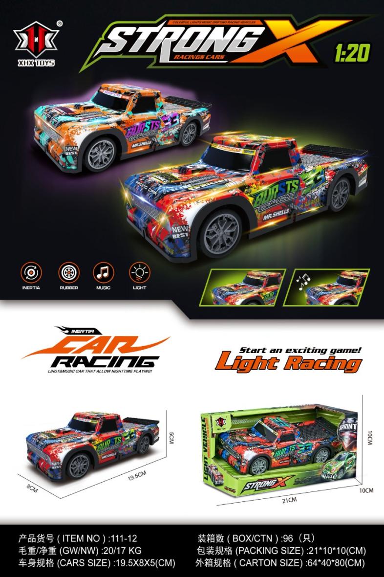 Mini 1:32 Voiture Mécanique "GRAFF" 4 x AG13 inclus