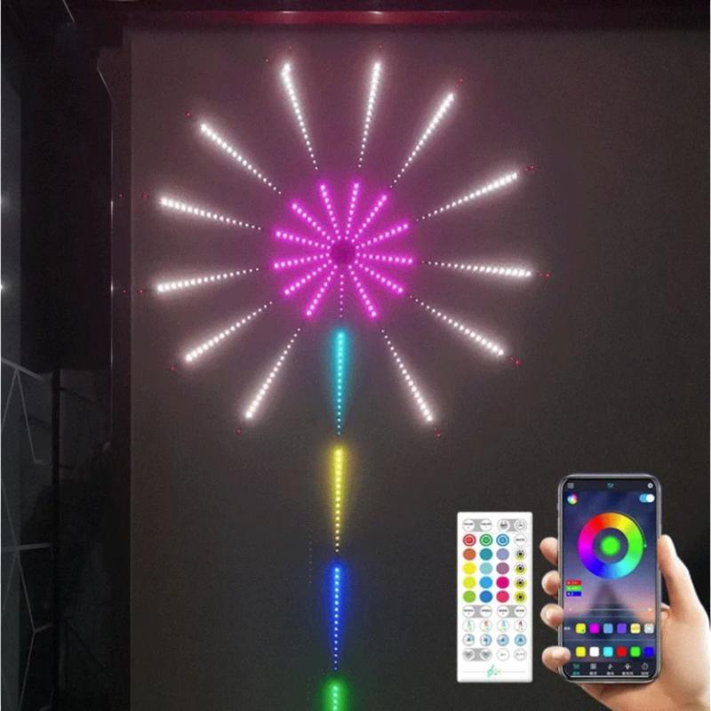 Guirlande LED Feux d'Artifice RGB – Contrôle via Application & Télécommande, Décoration Festive