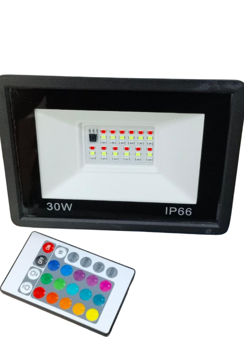 Projecteur LED RGB avec la telecommande ultra fin 30W IP66