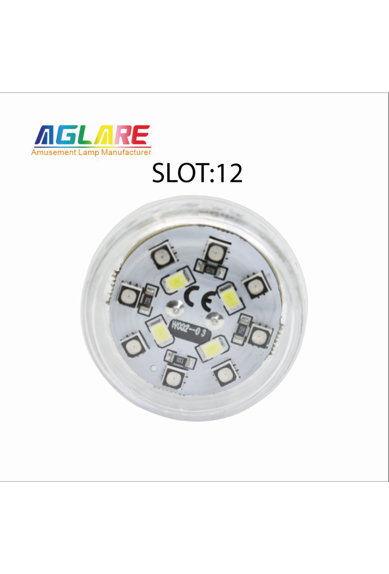 Cabochons de manège LED RGB automatiques 068SV8RGB+8W80K-12#