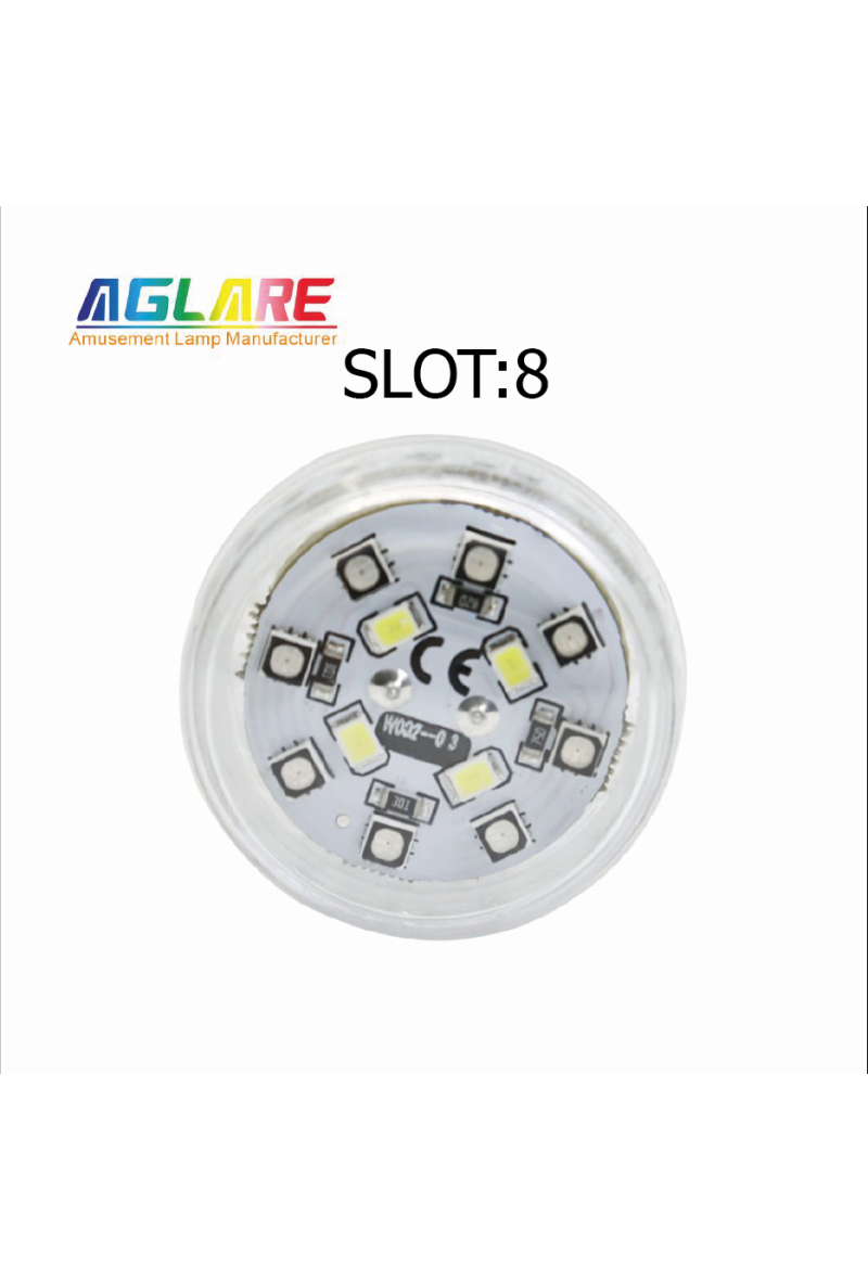 Cabochons de manège LED RGB automatiques 068SV8RGB+8W80K-8#