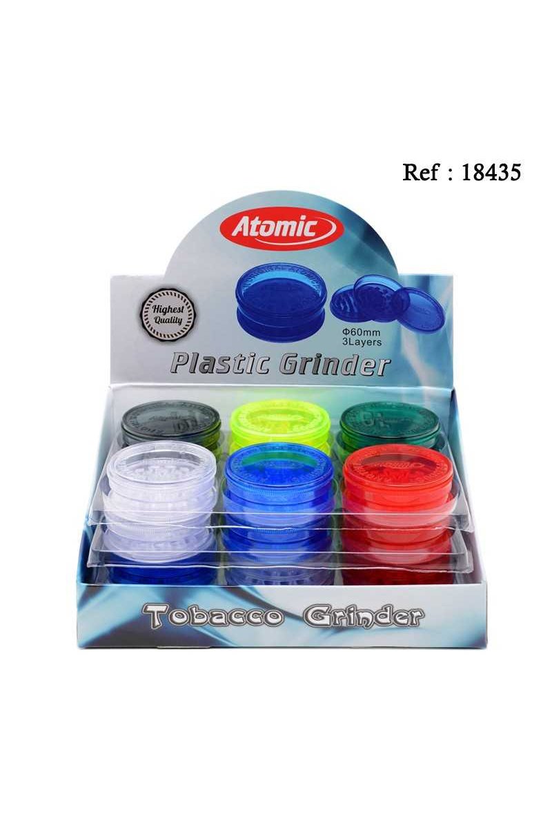 Grinder plastique 6 couleur assortis 6cm display 24