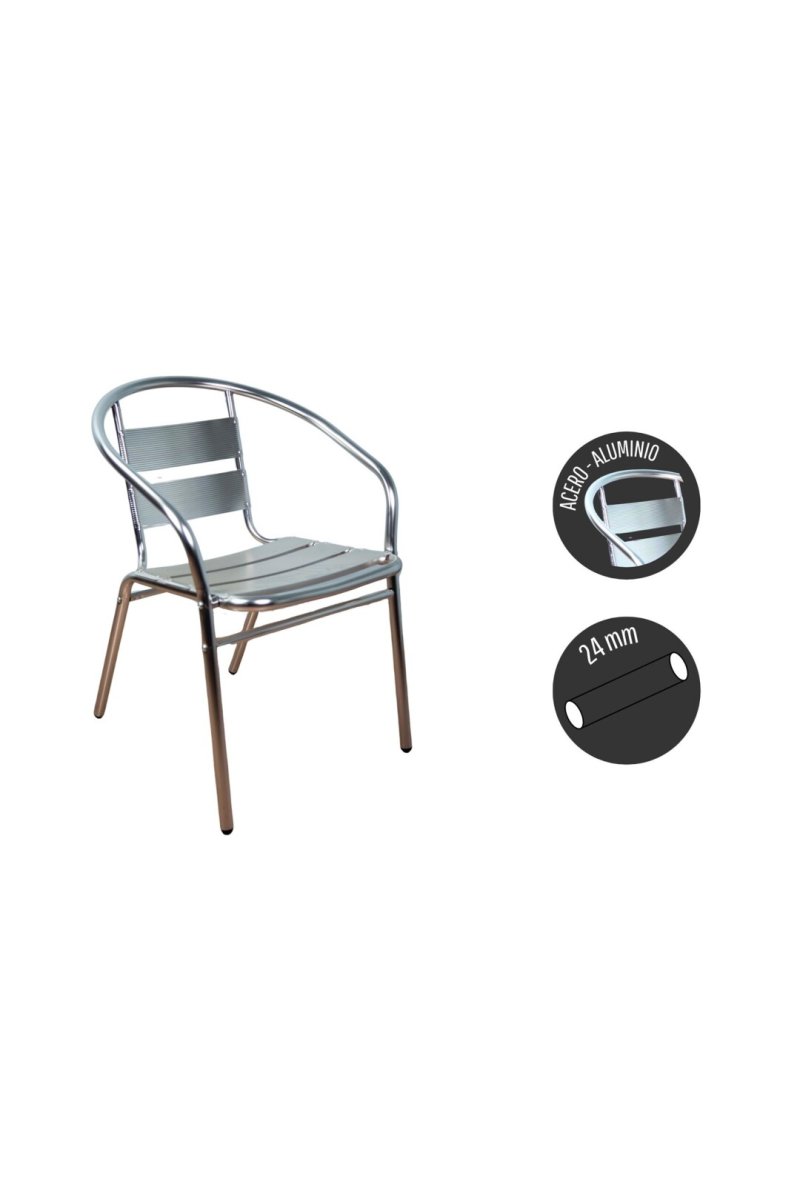 CHAISE DE JARDIN EN ALUMINIUM TUBE 25MM