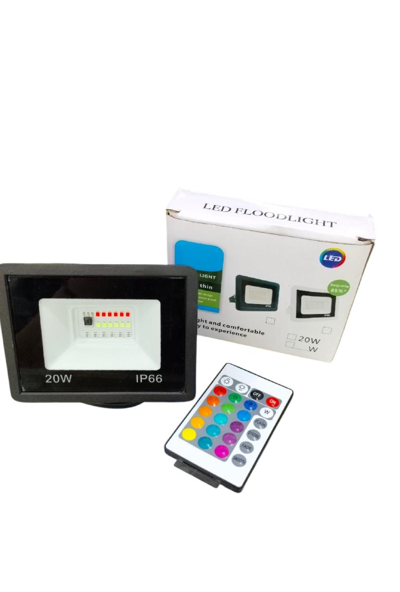 Projecteur LED RGB avec la telecommande ultra fin 20W IP66